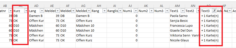 Excel cartine supplementari per categoria