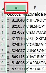 Excel seleziona colonna A