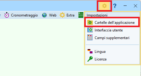 Menu impostazioni