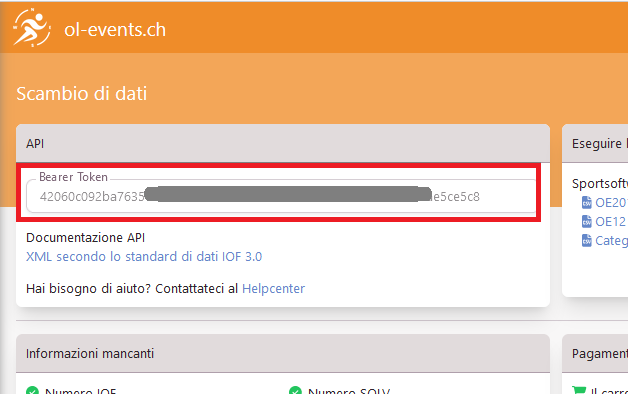OL-Events bearer token