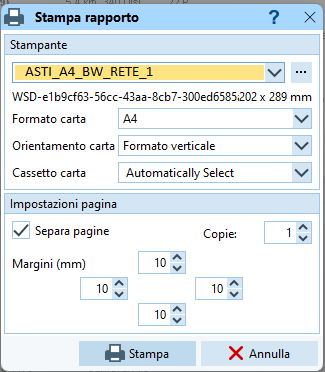 Impostazioni stampante