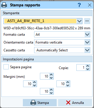 Impostazioni stampante