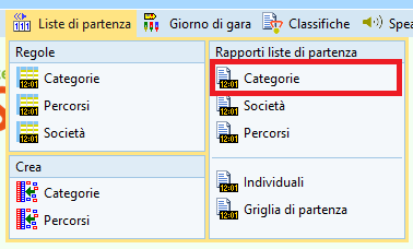 Menu liste per categoria