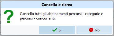 Cancella gli abbinamenti