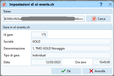 OL-Events impostazioni